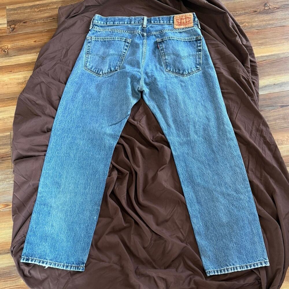 Levi's 505 Men's 36x30 100% Cotton 5-pocket straight regular fit dark stonewash - Picture 4 of 10
